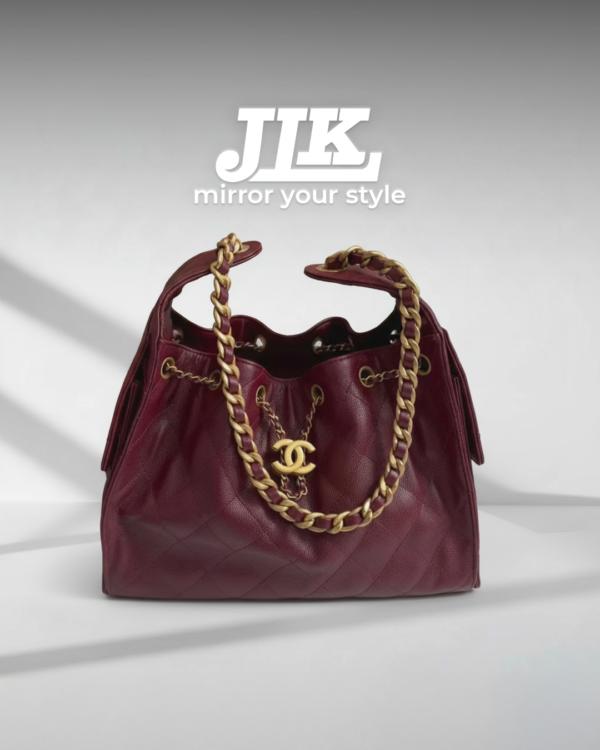 Chanel Small 25 Hobo Bag Burgundy Caviar with Antique Gold Hardware .