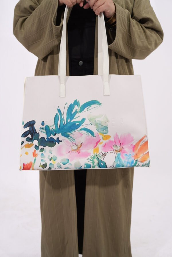 Flower Ted Baker Floral Shopper – Women Cream Floral Tote Bag.