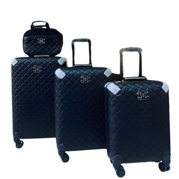 Chanel Style Quilted Luggage Set – 4 Pieces