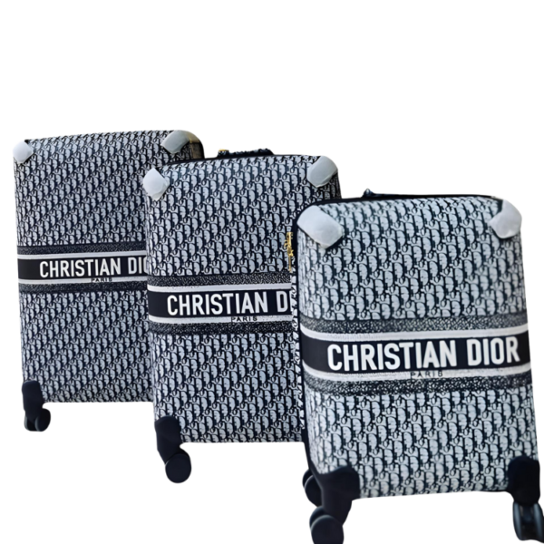 Christian Dior–Inspired Monogram Travel Luggage Set – 3 Pieces