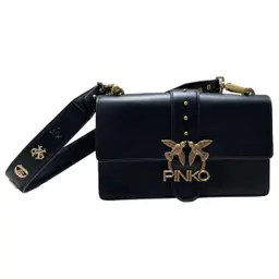 Pinko Love Bag Leather Handbag – Black .