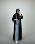 Black Embroidered Kaftan Cardigan – Elegant Modest Wear for Women